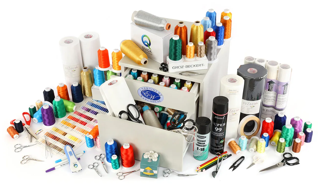 embroidery warehouse product range