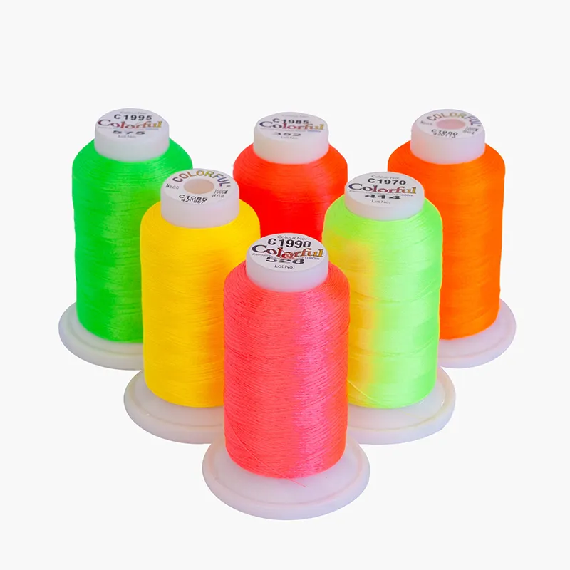 Neon embroidery thread